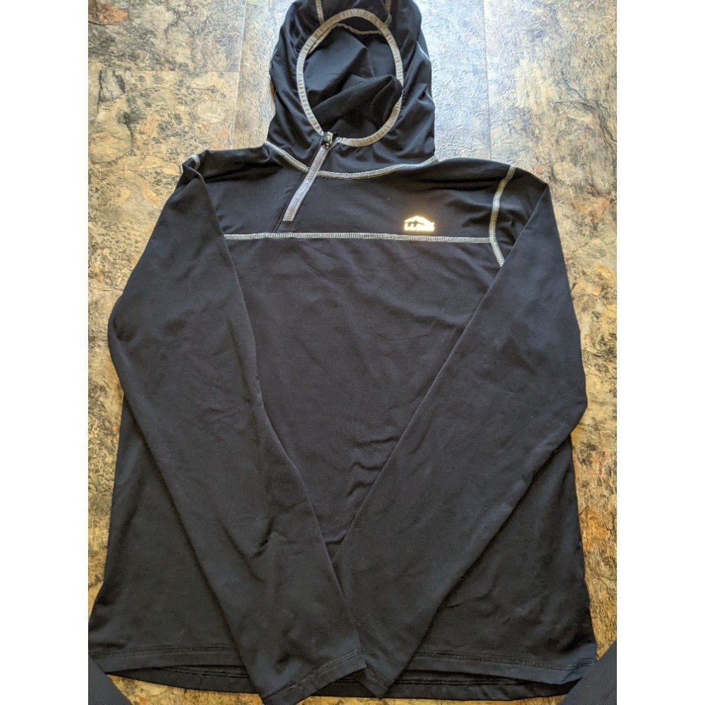 LL Bean 1/4 Zip Hoodie Kids Boy's Pullover Athletic Size XL (18) Black